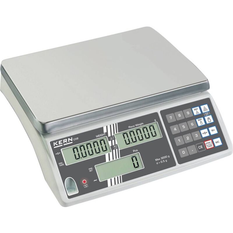foto del prodotto kern cxb 15k1 bilancia contapezzi portata max. 15 kg risoluzione 1 g rete elettrica, a batteria ricaricabile argento