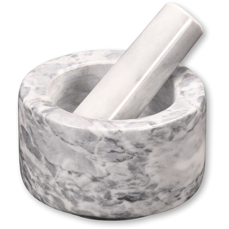 foto del prodotto kesper mortaio, materiale marmo, dimensioni 13 cm, altezza 8 cm, colore bianco lucido 71505