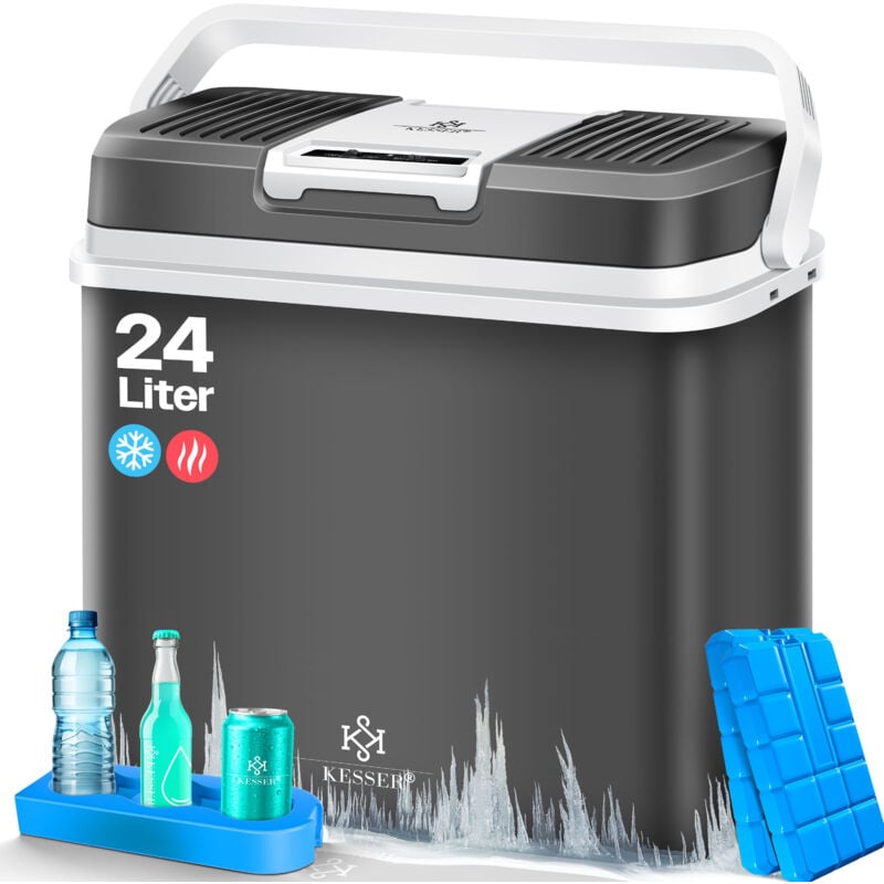 foto del prodotto kesser 24 litri frigorifero raffredda e riscalda frigorifero termoelettrico 12 volt e 230 volt mini frigo per auto e campeggio antracite