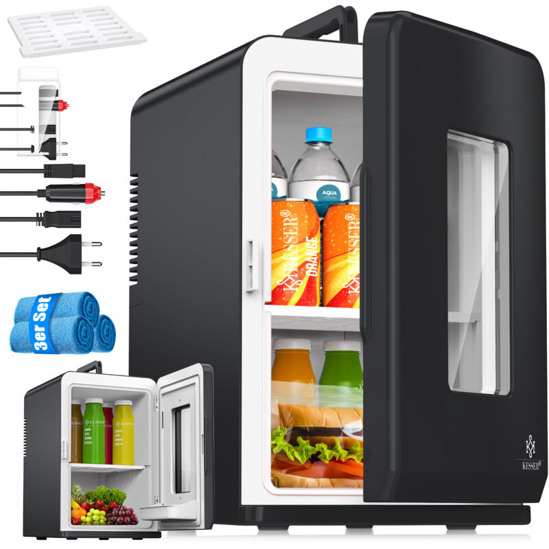 foto del prodotto kesser 2in1 mini frigorifero 15 litri funzione di raffreddamento e riscaldamento presa portatile ac dc 220 240v 12v e accendisigari box riscaldante