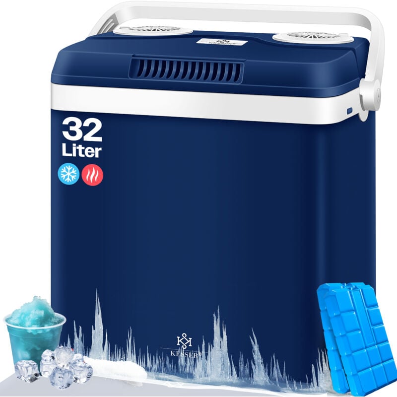 foto del prodotto kesser 32 l cool box 12v 230v plug mini frigorifero scaldino termoelettrico 32 litri blu navy