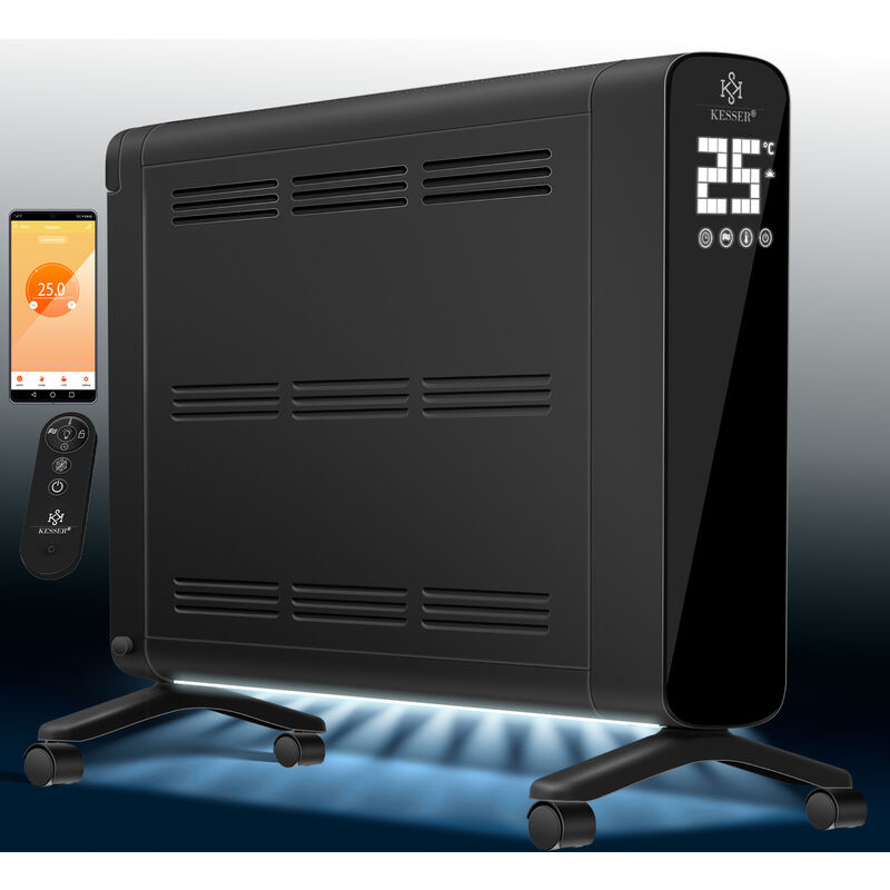 foto del prodotto kesser convettore premium 1200w eco 2400w modalit di potenza livelli di riscaldamento termostato riscaldatore elettrico app wifi e telecomando