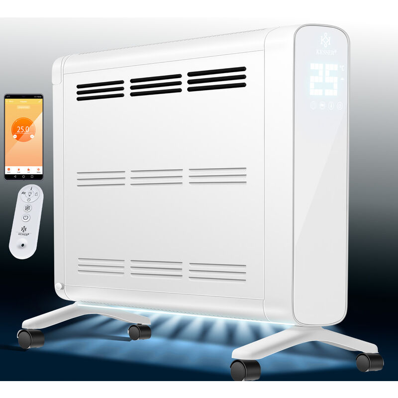 foto del prodotto kesser convettore premium 1200w eco 2400w modalit di potenza livelli di riscaldamento termostato riscaldatore elettrico wifi app e telecomando