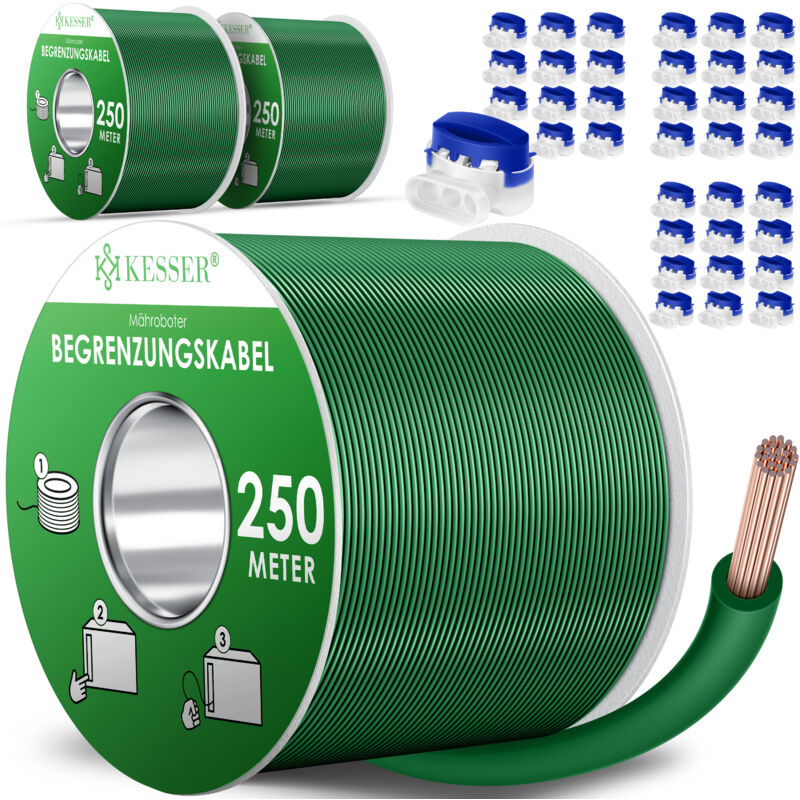 foto del prodotto kesser filo perimetrale picchetti di messa a terra connettore per cavo per robot tosaerba accessori per robot tosaerba set filo perimetrale