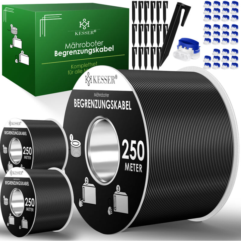 foto del prodotto kesser - filo perimetrale picchetti di messa a terra connettore per cavo per robot tosaerba accessori per robot tosaerba set filo perimetrale