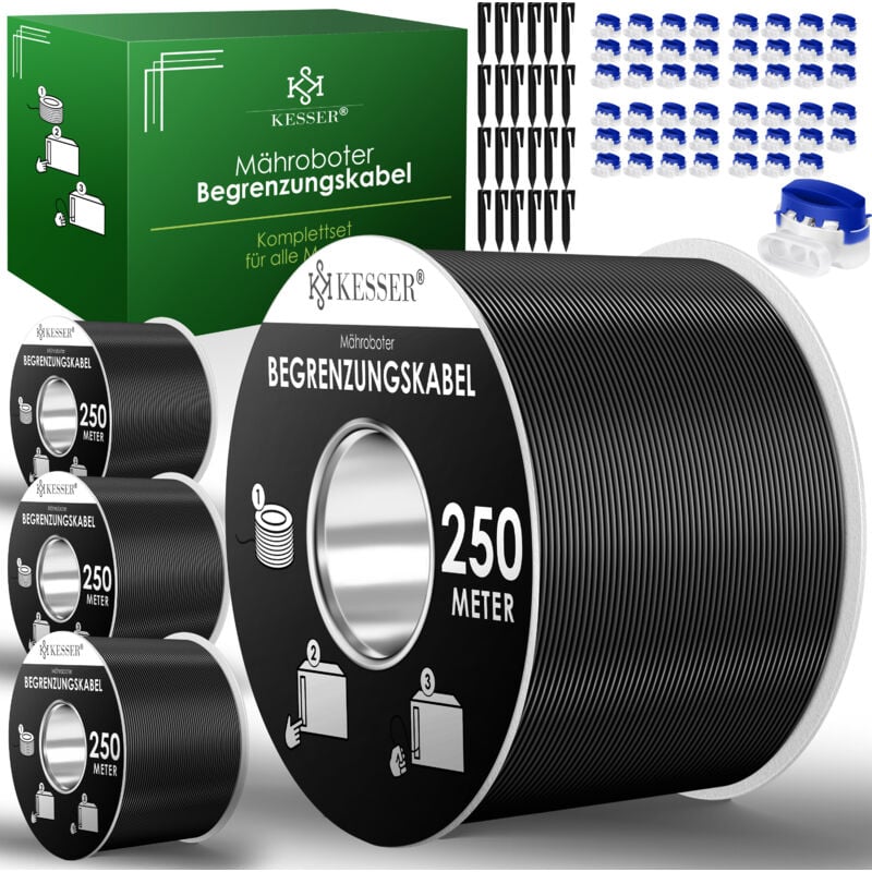 foto del prodotto kesser - filo perimetrale picchetti di terra connettore per cavo per robot tosaerba accessori per robot tosaerba set filo perimetrale compatibile