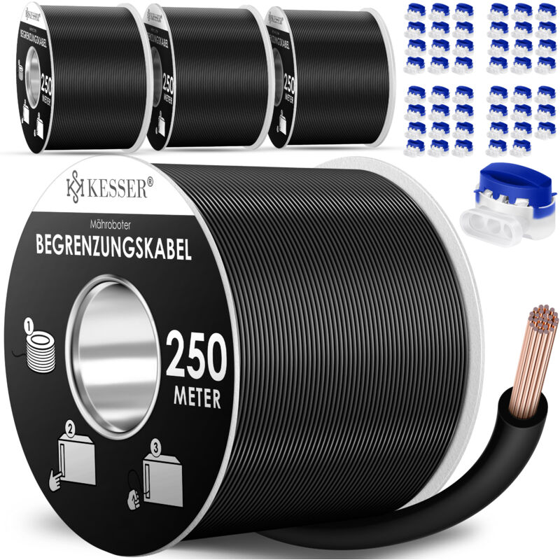 foto del prodotto kesser filo perimetrale picchetti di terra connettore per cavo per robot tosaerba accessori per robot tosaerba set filo perimetrale compatibile