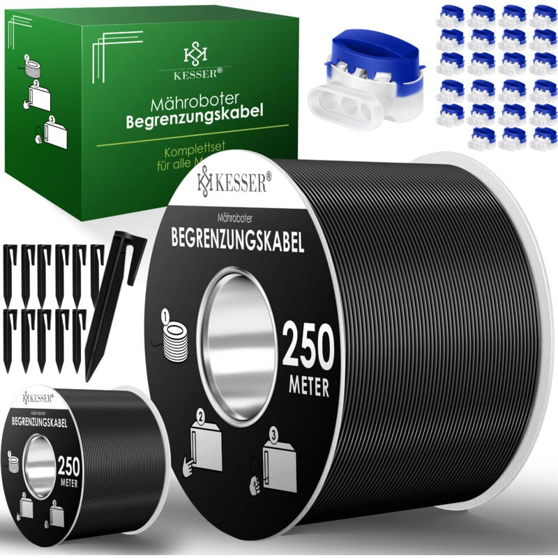 foto del prodotto kesser filo perimetrale picchetti di terra connettore per cavo per robot tosaerba accessori per robot tosaerba set filo perimetrale compatibile