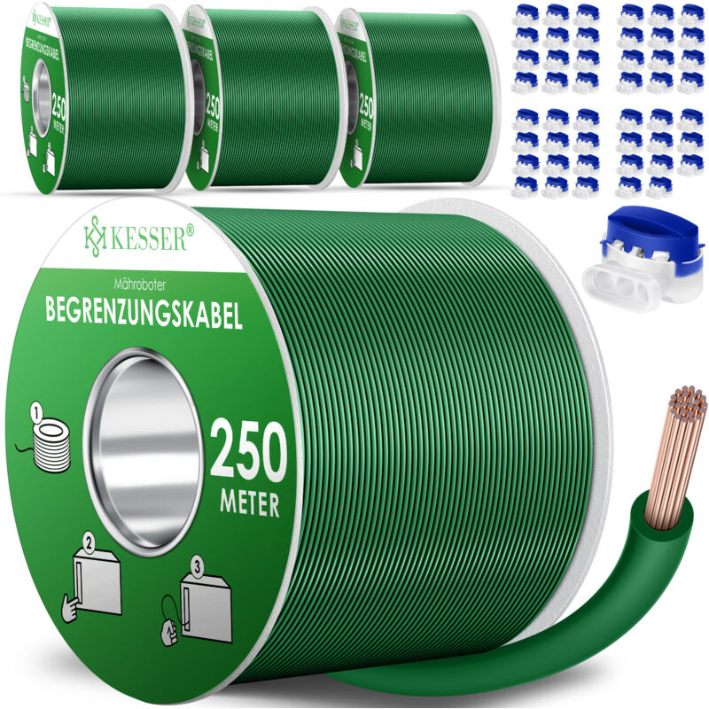 foto del prodotto kesser filo perimetrale picchetti di terra connettore per cavo per tosaerba robot accessori per tosaerba robot set filo perimetrale compatibile