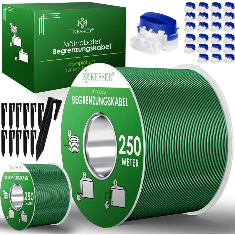 foto del prodotto kesser filo perimetrale punte di terra connettore per cavo per robot tosaerba accessori per robot tosaerba set filo perimetrale compatibile