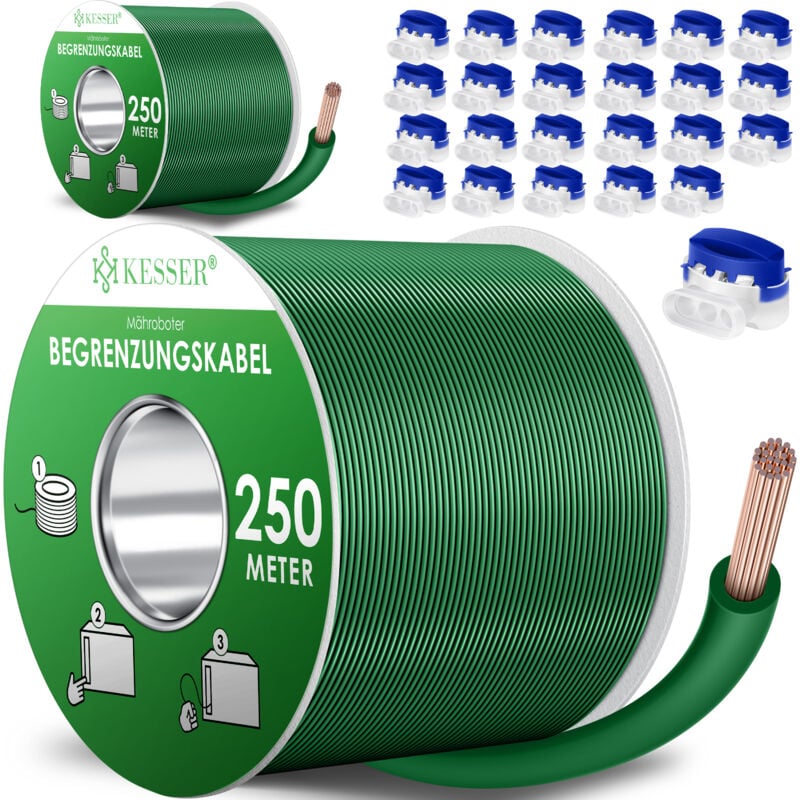 foto del prodotto kesser filo perimetrale punte di terra connettore per cavo per tosaerba robotizzato accessori per tosaerba robotizzato set filo perimetrale