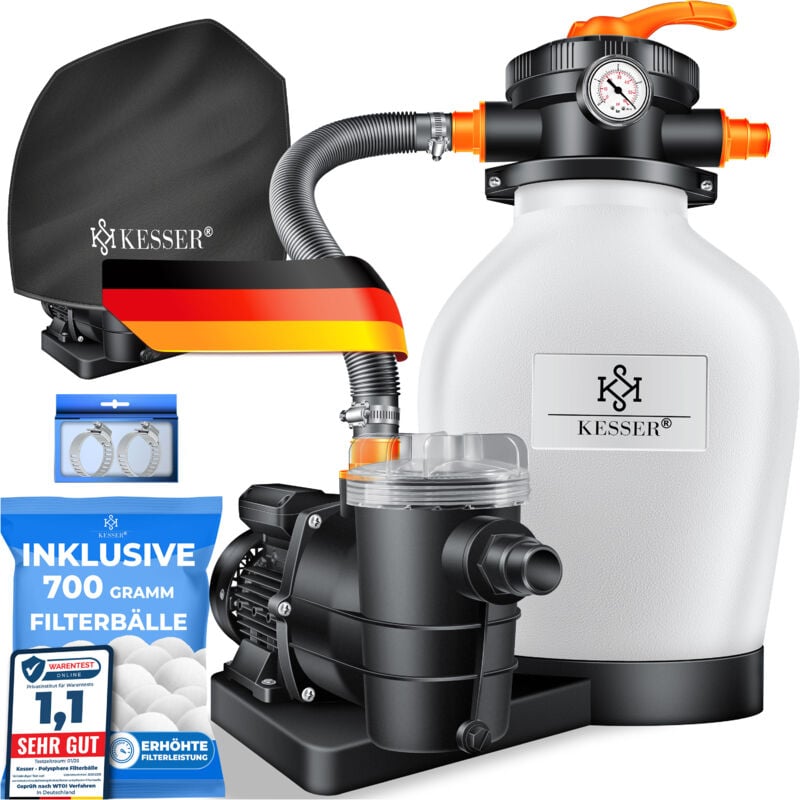 foto del prodotto kesser filtro a sabbia sistema di filtraggio a sabbia 700g sfere filtranti sostituiscono 25kg filtro a sabbia valvola a 7 vie con indicatore di