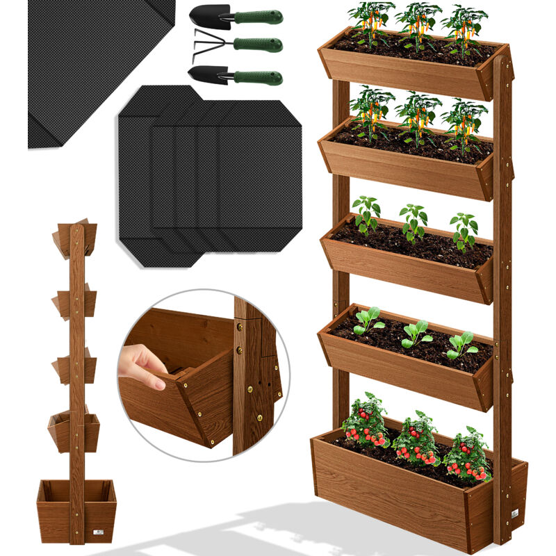 foto del prodotto kesser letto rialzato con gradini premium fioriera fioriera scale per piantare orto letto erbe fioriera vasca telaio freddo fioriera letto
