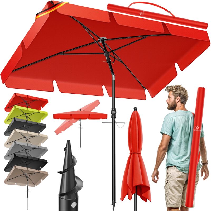 foto del prodotto kesser ombrellone rettangolare con copertura 2in1 e borsa per il trasporto ombrellone da giardino ombrellone da terrazzo 200 125 cm per balconi,