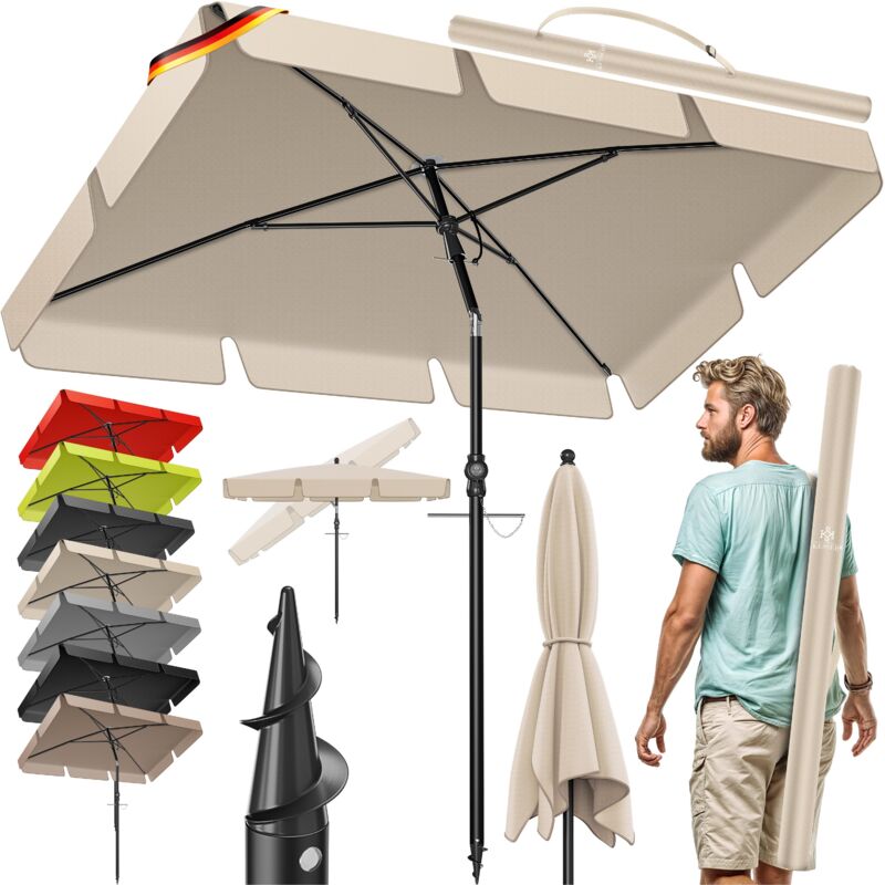 foto del prodotto kesser ombrellone rettangolare incl. 2in1 copertura e borsa per il trasporto ombrellone da giardino ombrellone da giardino ombrellone 200 125cm