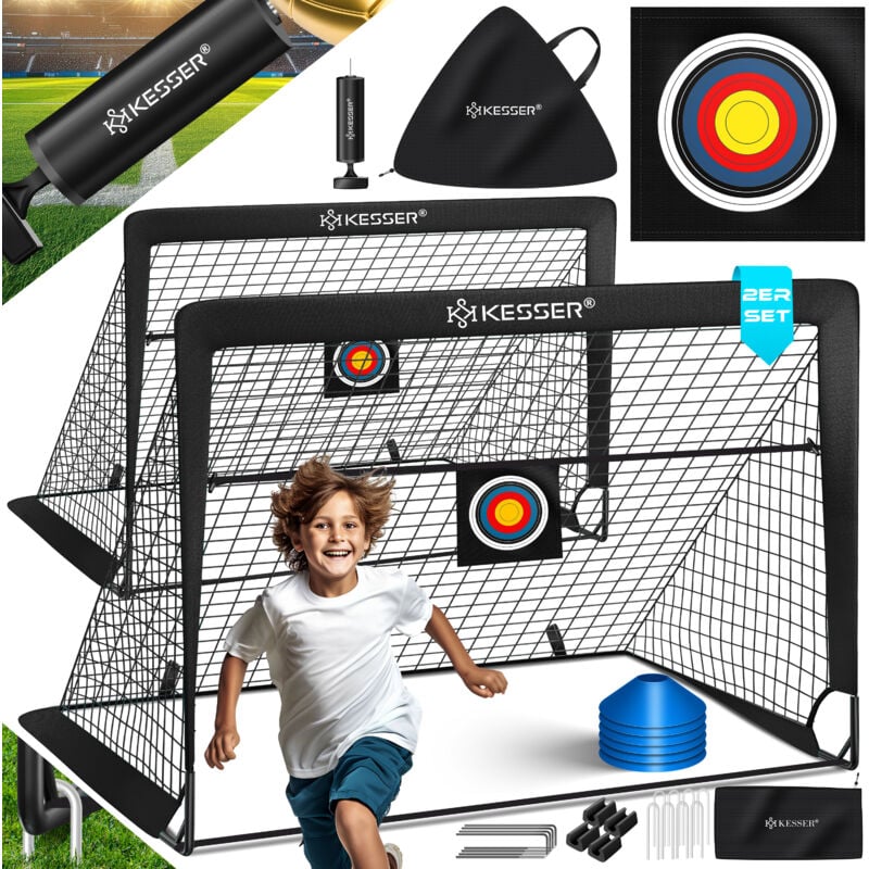 foto del prodotto kesser porta da calcio per bambini pop up set di 2 porte da calcio pieghevoli con pali in fibra di vetro e reti di alta qualit per interni,