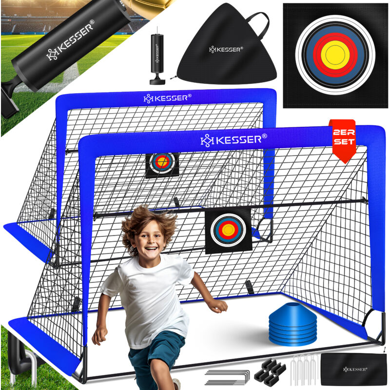 foto del prodotto kesser porta da calcio per bambini pop up set di 2 porte da calcio pieghevoli con pali in fibra di vetro e reti di alta qualit per interni,