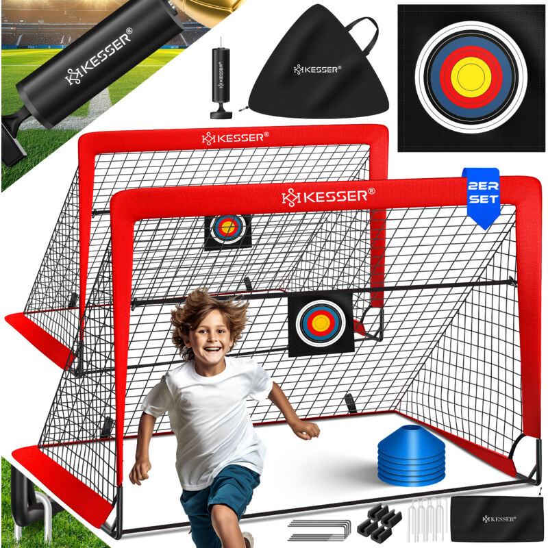 foto del prodotto kesser porta da calcio per bambini pop up set di 2 porte da calcio pieghevoli con pali in fibra di vetro e reti di alta qualit per interni,