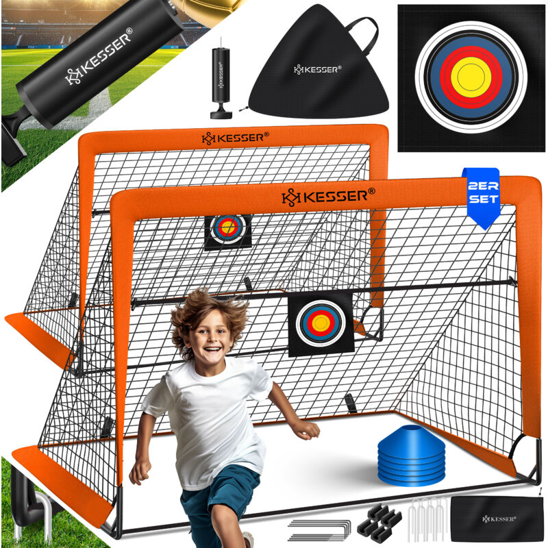 foto del prodotto kesser porta da calcio per bambini pop up set di 2 porte da calcio pieghevoli con pali in fibra di vetro e reti di alta qualit per interni,