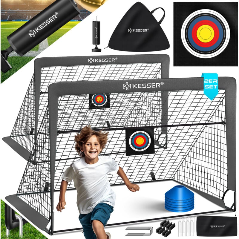 foto del prodotto kesser porta da calcio per bambini pop up set di 2 porte da calcio pieghevoli con pali in fibra di vetro e reti di alta qualit per interni, esterni