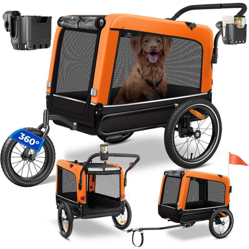 foto del prodotto kesser remorque pour chien boxer 3 en 1 buggy pour chien jogger remorque pour v lo grand volume env. 240 litres, avec suspension, mat riel 600d