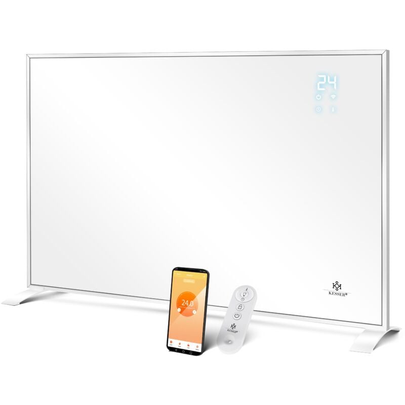 foto del prodotto kesser - riscaldatore a infrarossi a risparmio energetico riscaldatore elettrico a pavimento e a parete a infrarossi con termostato a distanza e