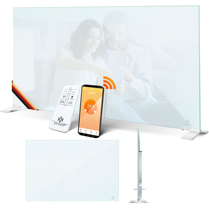 foto del prodotto kesser riscaldatore a infrarossi convettore di vetro riscaldatore elettrico a risparmio energetico 2in1 a pavimento e a parete con rilevamento