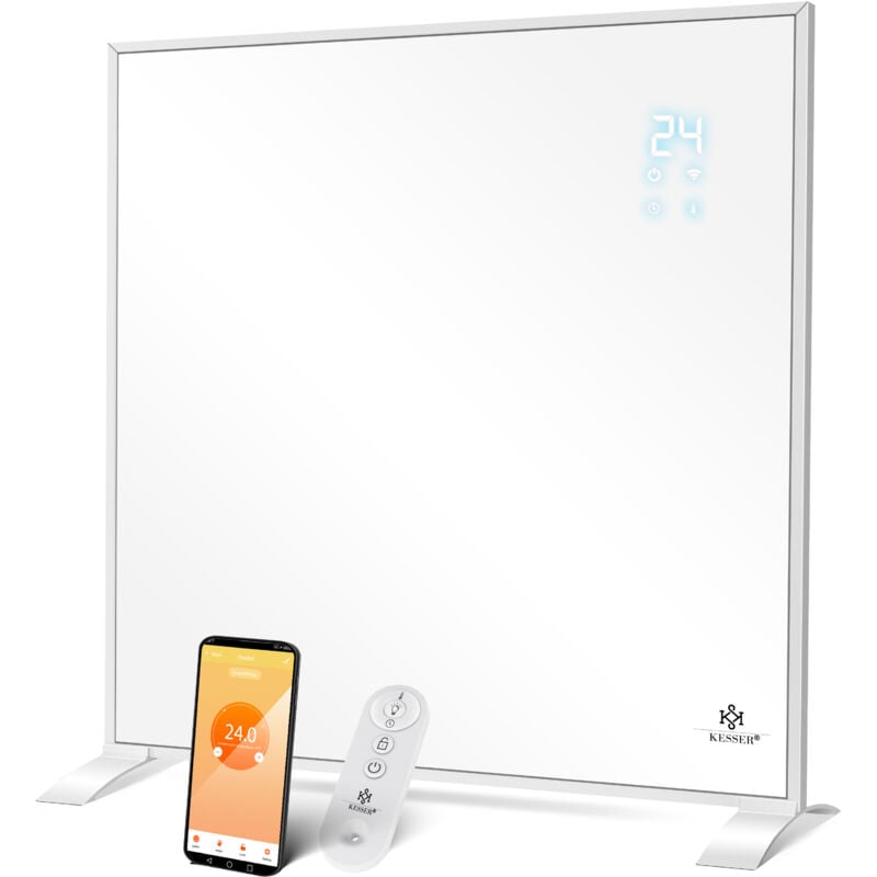 foto del prodotto kesser - riscaldatore a infrarossi riscaldatore elettrico a risparmio energetico a infrarossi da pavimento e da parete con termostato telecomandato e