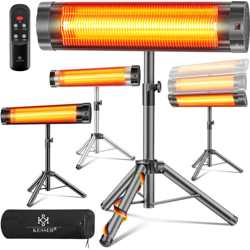 foto del prodotto kesser riscaldatore radiante a infrarossi 2500w con telecomando incl. copertura protettiva riscaldatore fasciatoio telescopico regolabile in