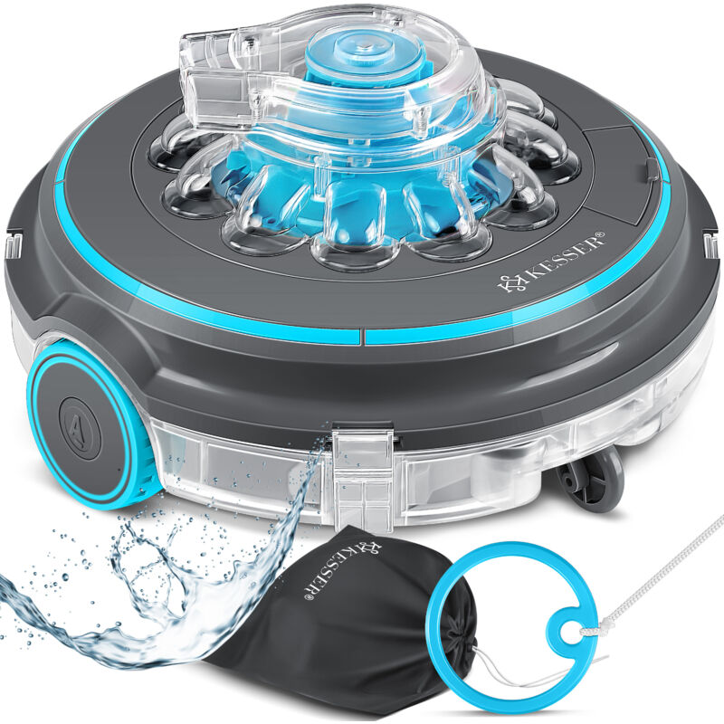 foto del prodotto kesser robot per piscine, batteria pulitore per piscine aqua 9000 con borsa di trasporto, per piscine fino a 80m , batteria agli ioni di litio max.