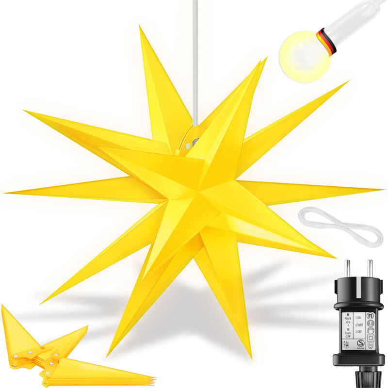 foto del prodotto kesser stella illuminata 3d stella di natale a led con timer per interni ed esterni stella dell avvento illuminata a sospensione luce bianca