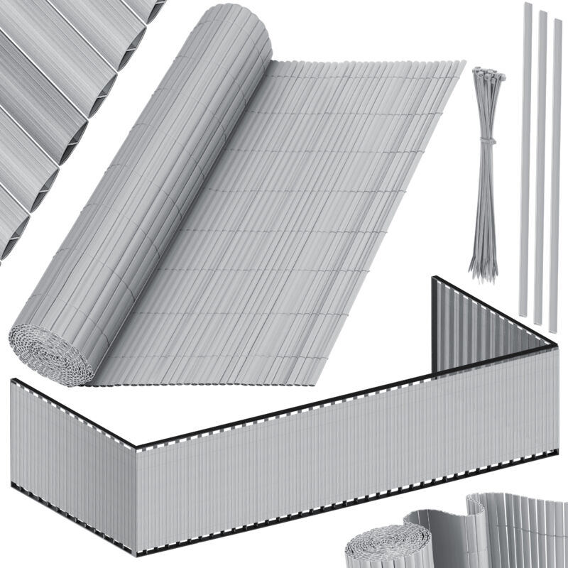 foto del prodotto kesser stuoia privacy in pvc recinzione per balconi rivestimento frangivento doghe rinforzate resistenti alle intemperie per giardino balcone