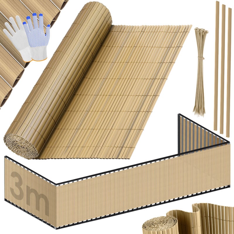 foto del prodotto kesser stuoia privacy in pvc recinzione per balconi rivestimento frangivento doghe rinforzate resistenti alle intemperie per giardino balcone