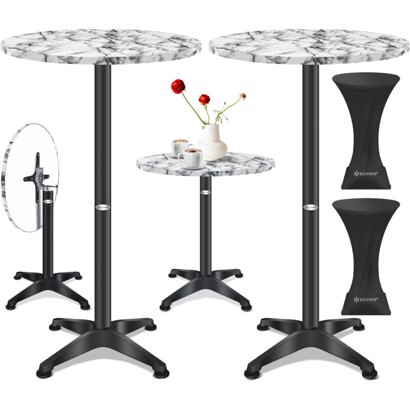 foto del prodotto kesser tavolo da bar 2in1 pieghevole tavolo da bistrot piano in alluminio acciaio inox altezza regolabile 70cm 115cm tavolo per feste matrimonio