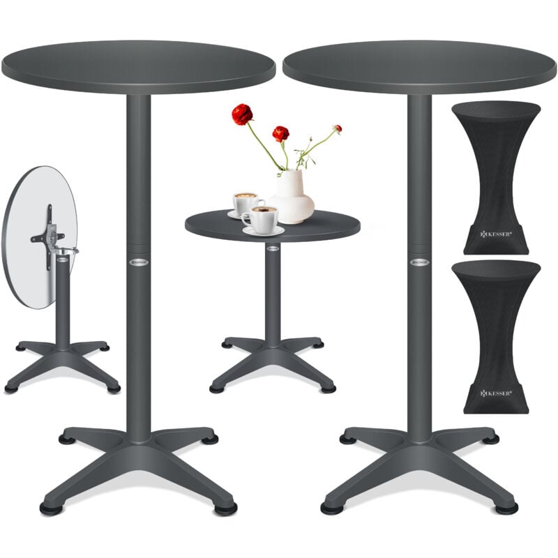 foto del prodotto kesser tavolo da bar 2in1 tavolo bistrot pieghevole piano in alluminio acciaio inox altezza regolabile 70cm 115cm tavolo per feste matrimonio al