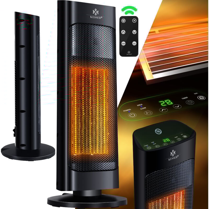 foto del prodotto kesser termoventilatore con telecomando termoventilatore ceramico silenzioso a risparmio energetico da 2000w per pavimenti 15 30 c riscaldamento
