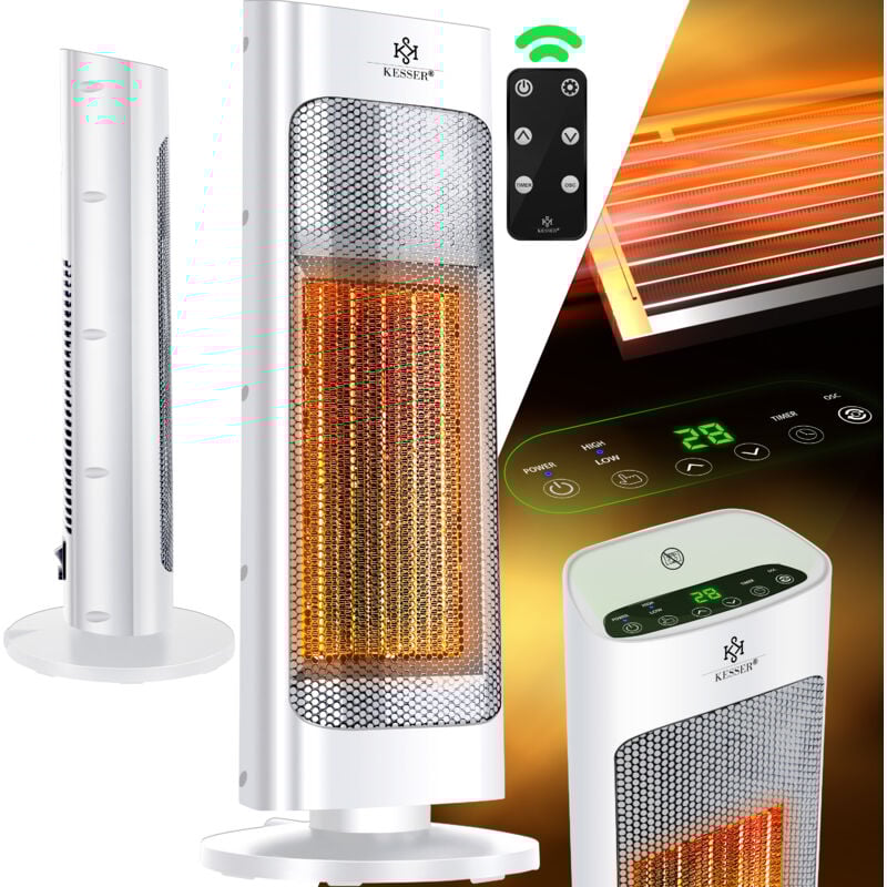 foto del prodotto kesser termoventilatore con telecomando termoventilatore ceramico silenzioso a risparmio energetico da 2000w per pavimenti 15 30 c riscaldamento