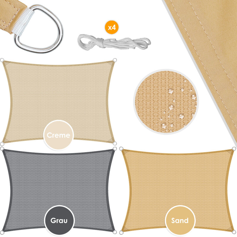 foto del prodotto kesser - vela parasole protezione dal vento tessuto hdpe idrorepellente e antivento 5 pieghe a punto croce fornitore di ombra robusta e stabile