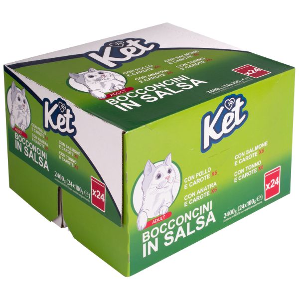 foto del prodotto ket adult bocconcini in salsa multipack 24x100 gr 48 bustine da 100 gr 1 ordine scegli lo sconto bzr5 bzr20 200 punti fedelt 
