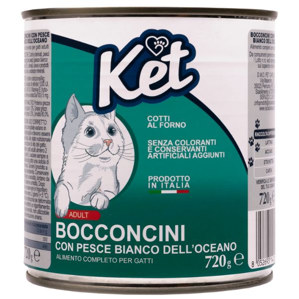 foto del prodotto ket cat adult bocconcini 720 gr pesce oceanico cibo umido per gatti 1 ordine scegli lo sconto bzr5 bzr20 200 punti fedelt 