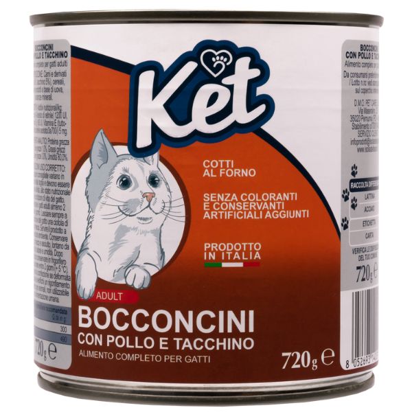 foto del prodotto ket cat adult bocconcini 720 gr pollo e tacchino cibo umido per gatti 1 ordine scegli lo sconto bzr5 bzr20 200 punti fedelt 