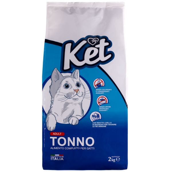 foto del prodotto ket cat adult tonno tonno 2 kg croccantini per gatti 1 ordine scegli lo sconto bzr5 bzr20 200 punti fedelt 