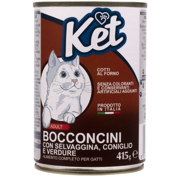 foto del prodotto ket cat adult umido 415 gr selvaggina e coniglio cibo umido per gatti 1 ordine scegli lo sconto bzr5 bzr20 200 punti fedelt 