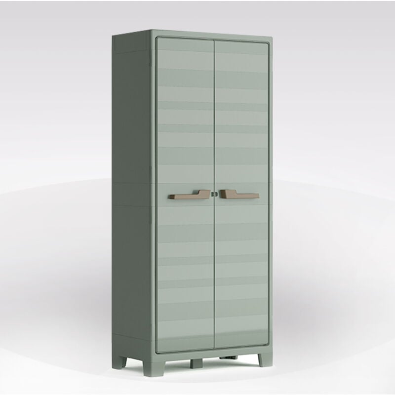 foto del prodotto keter armadio a ripiani mod. planet outdoor in resina cm 80x44 h 182 grigio verde