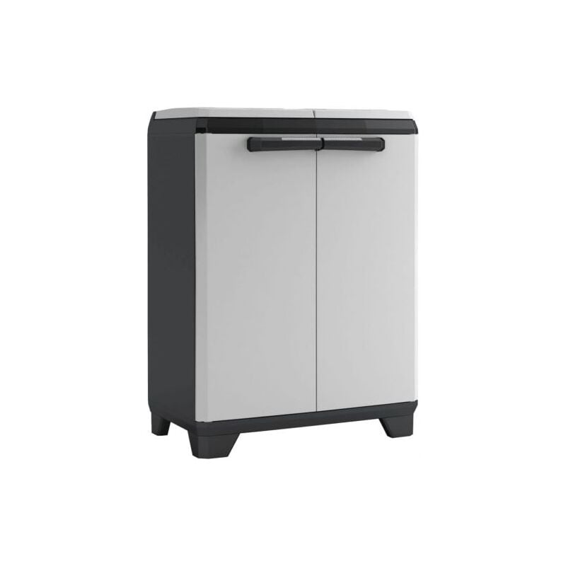 foto del prodotto keter armadio portarifiuti mod. split premium in resina cm 68x39 h. 92 grigio scuro e nero