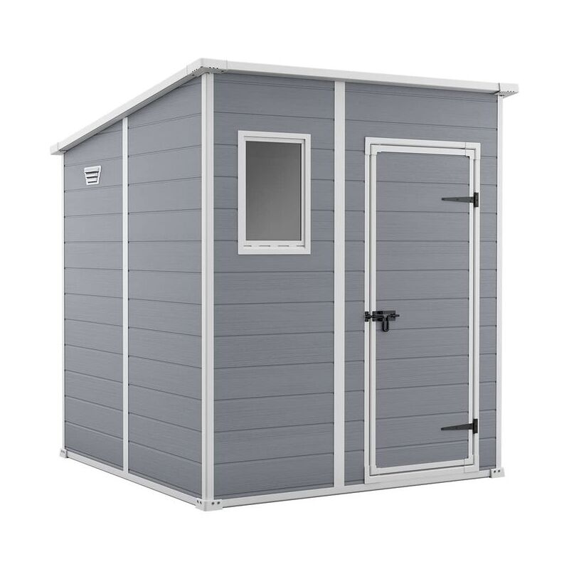 foto del prodotto keter casetta da giardino box portattrezzi da esterno manor pent 6x6 in resina 183,5x185x200,5h grigio