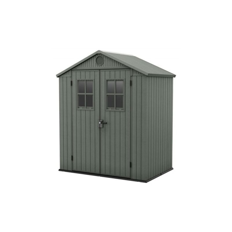 foto del prodotto keter casetta da giardino darwin 6x4 in evotech colore verde con porta battente doppia 190x122x221 cm