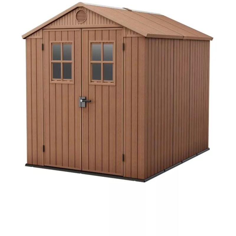 foto del prodotto keter casetta da giardino darwin 6x8 in evotech colore marrone con porta battente doppia 190x244x221 cm