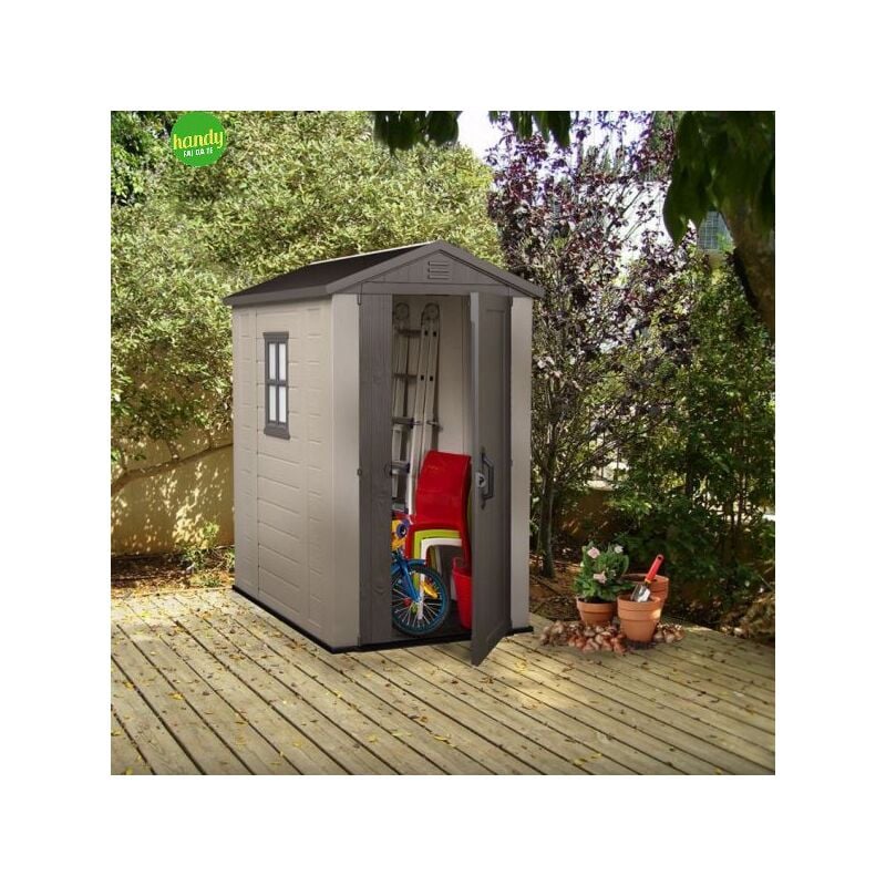 foto del prodotto keter casetta da giardino factor in resina beige 4x6 189 x 129,5 x h. 216,5 cm