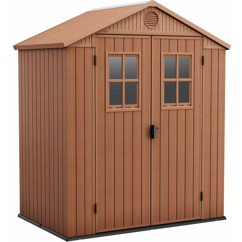 foto del prodotto keter casetta da giardino porta attrezzi 190x122x221 cmin evotech darwin 6x4 marrone